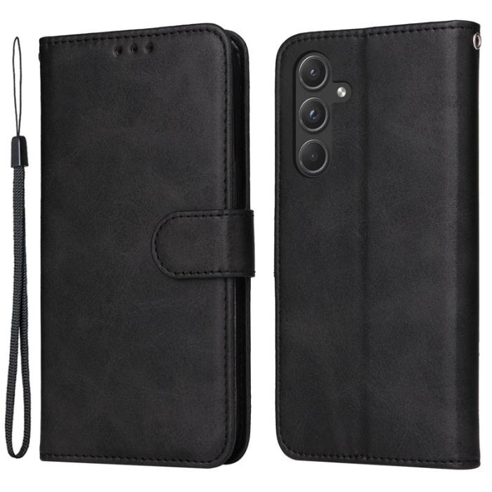 OEM - Classic Samsung Galaxy A55 5G Skal Äkta Läder - Svart