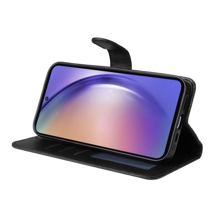 OEM - Classic Samsung Galaxy A55 5G Skal Äkta Läder - Svart