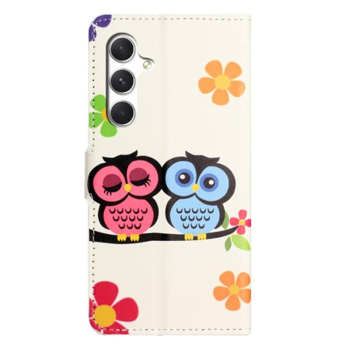 OEM - Couple Owls Samsung Galaxy A57 Plånboksfodral Konstläder - Vit