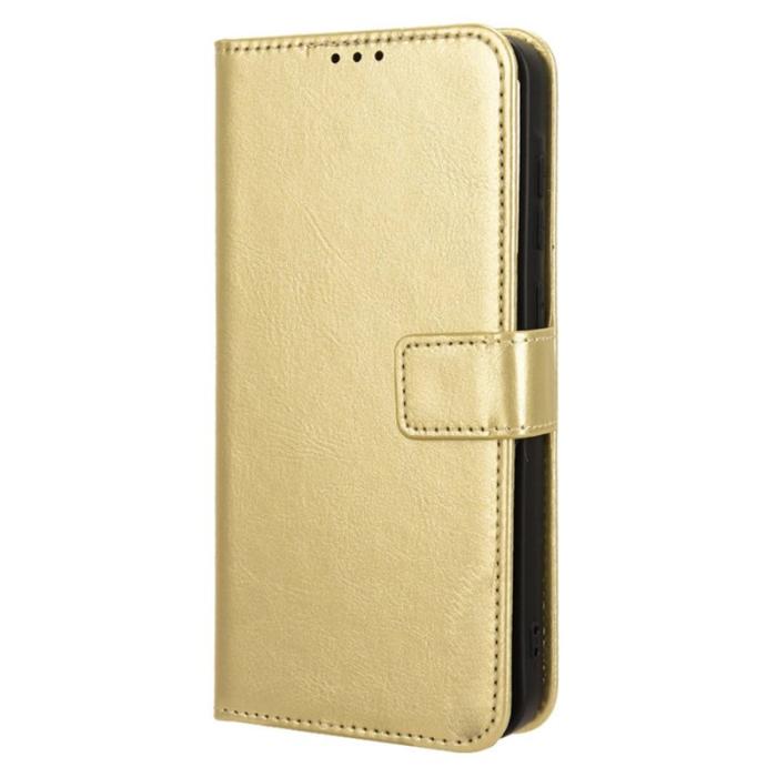 OEM - Crazy Horse Samsung Galaxy A55 5G Plånboksfodral Konstläder Stötbeständig - Guld