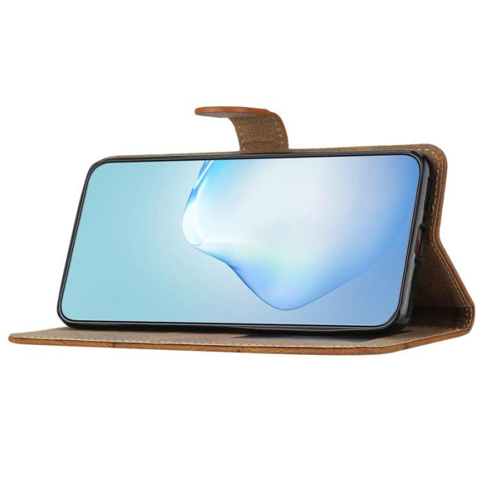 OEM - Crazy Horse Samsung Galaxy A55 5G Skal - Äkta Läder - Brun