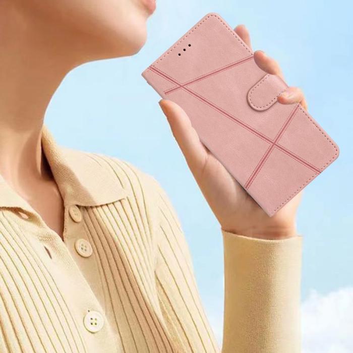 OEM - Crazy Horse Samsung Galaxy A57 Plånboksfodral Konstläder Ställ - Roséguld