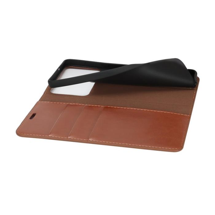 ABEEL - Crazy Horse Samsung Galaxy S26 Edge Plånboksfodral Äkta Läder - Ljusbrun