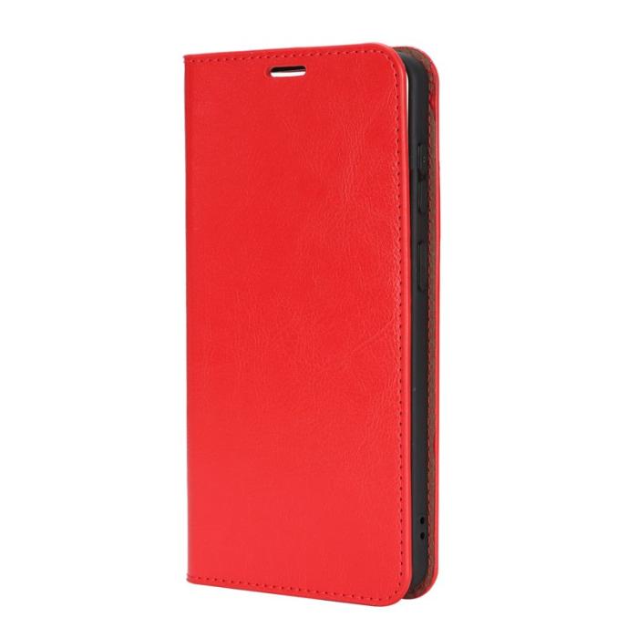 OEM - Crazy Horse Samsung Galaxy S26 Edge Plånboksfodral Äkta Läder - Röd