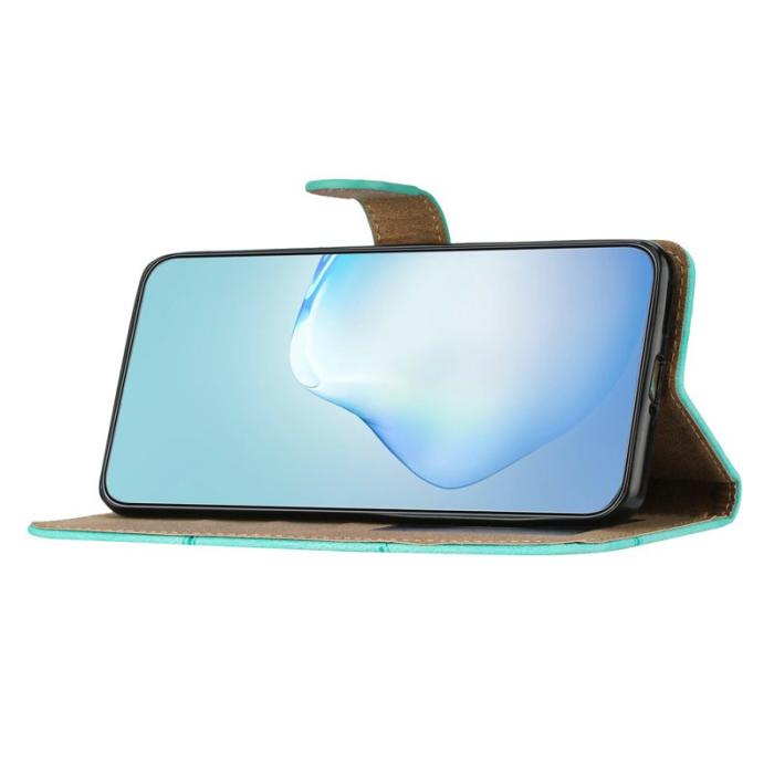 OEM - Crazy Horse Samsung Galaxy S26 Edge Plånboksfodral Konstläder Ställ - Grön