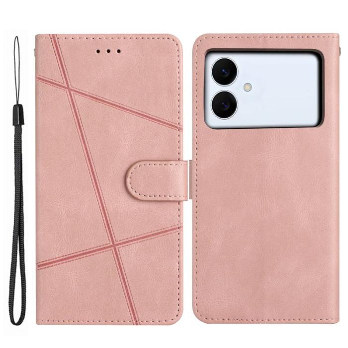 OEM - Crazy Horse Samsung Galaxy S26 Edge Plånboksfodral Konstläder Ställ - Roséguld