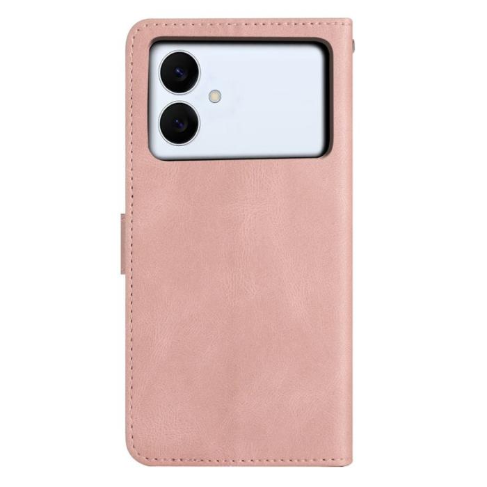 OEM - Crazy Horse Samsung Galaxy S26 Edge Plånboksfodral Konstläder Ställ - Roséguld