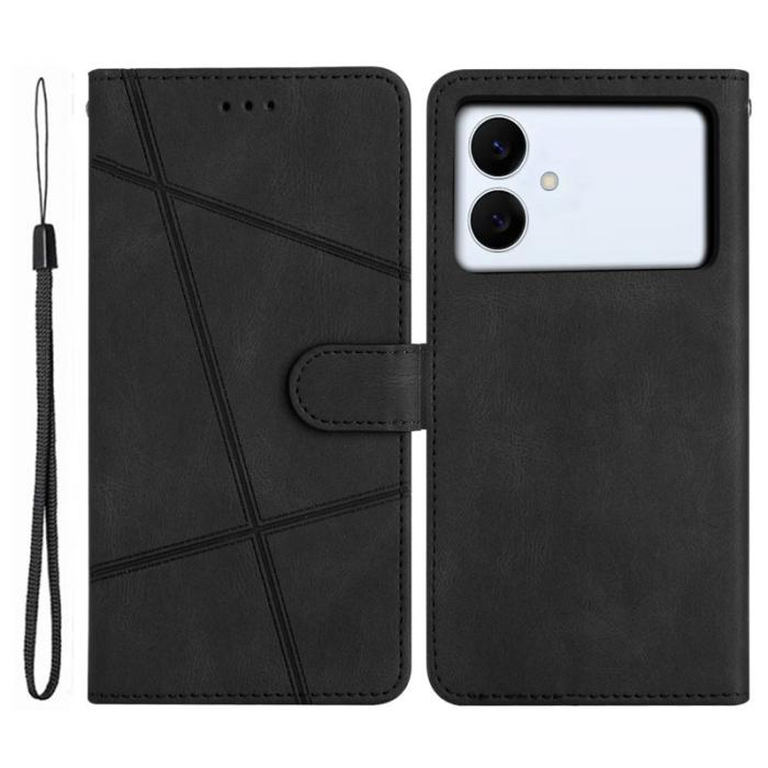 OEM - Crazy Horse Samsung Galaxy S26 Edge Plånboksfodral Konstläder Ställ - Svart