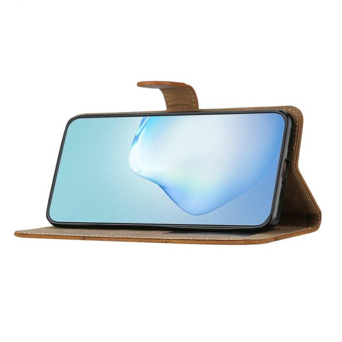 OEM - Crazy Horse Samsung Galaxy S26 Ultra Fodral PU Läder Ställ - Brun