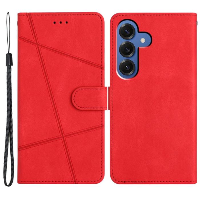 OEM - Crazy Horse Samsung Galaxy S26 Plus Fodral KonstLäder Ställ - Röd