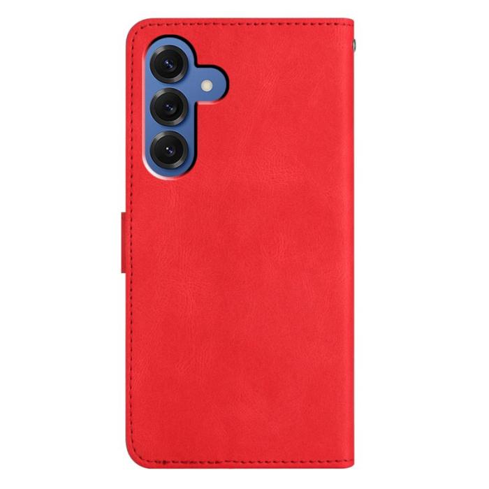 OEM - Crazy Horse Samsung Galaxy S26 Plus Fodral KonstLäder Ställ - Röd