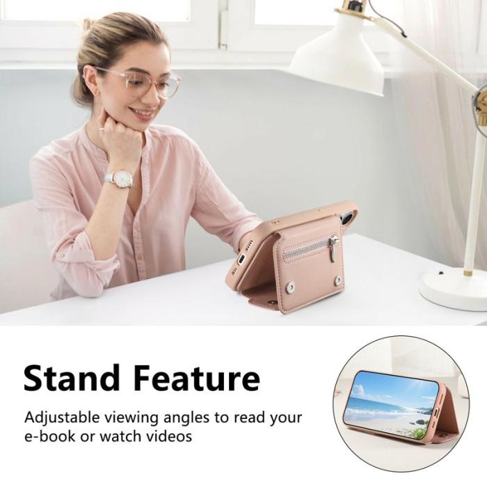 OEM - D-Ring Samsung Galaxy A35 5G Skal Äkta Läder + Plast - Rosa