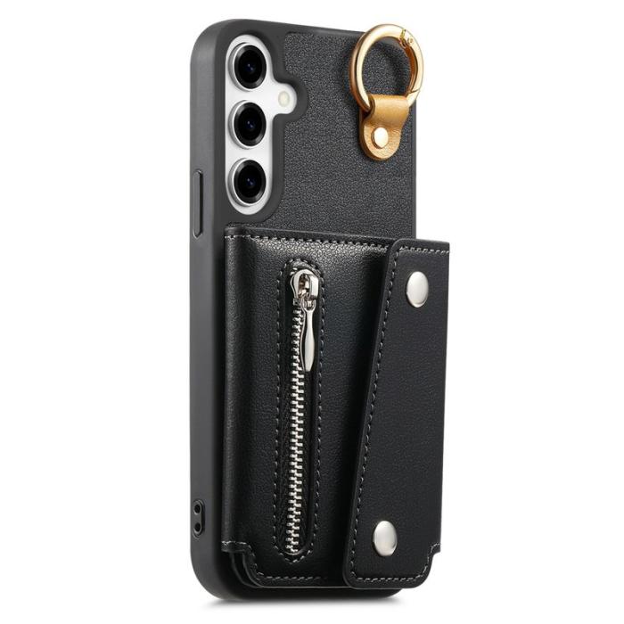 OEM - D-Ring Samsung Galaxy A55 5G Plånboksfodral Konstläder + Plast - Svart