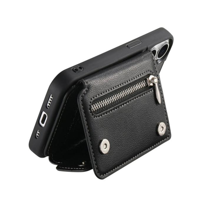 OEM - D-Ring Samsung Galaxy A55 5G Plånboksfodral Konstläder + Plast - Svart