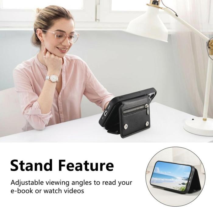 OEM - D-Ring Samsung Galaxy A55 5G Plånboksfodral Konstläder + Plast - Svart