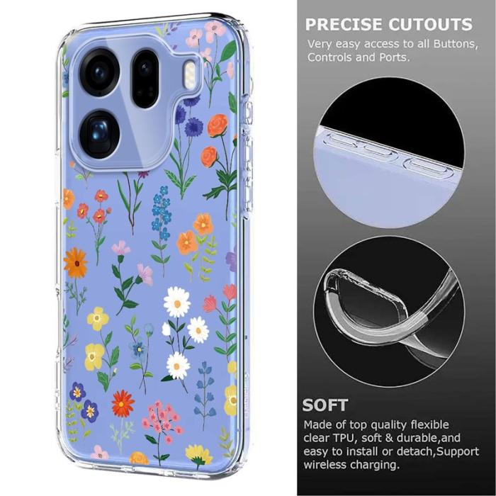 OEM - Daisies Oppo Find X9 Pro 5G Skal Plast Blommönster - Vit