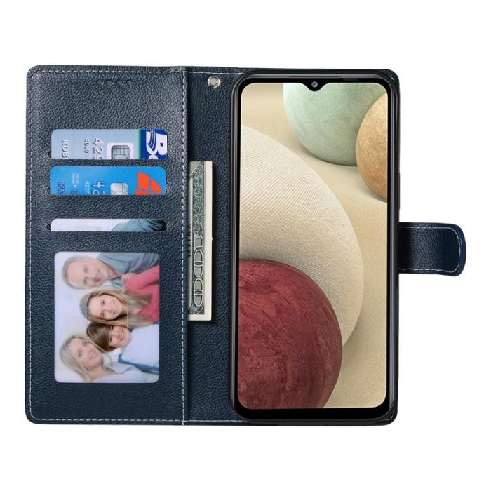 OEM - DF-012 Samsung Galaxy A55 5G Plånboksfodral Konstläder Magnetisk - Blå