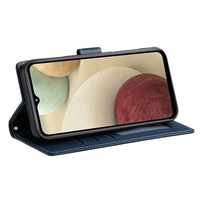 OEM - DF-012 Samsung Galaxy A55 5G Plånboksfodral Konstläder Magnetisk - Blå