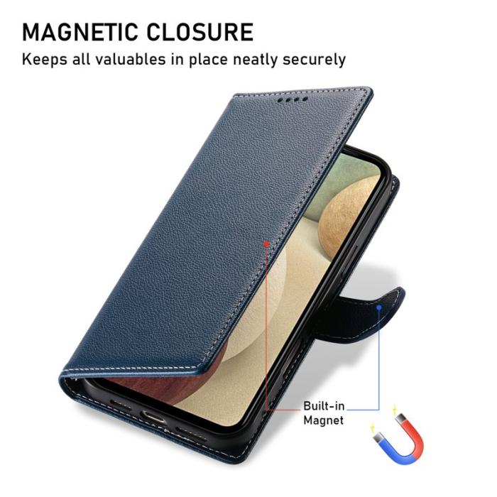OEM - DF-012 Samsung Galaxy A55 5G Plånboksfodral Konstläder Magnetisk - Blå