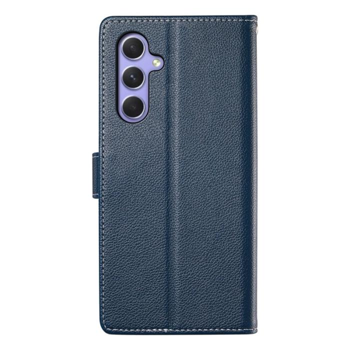 OEM - DF-012 Samsung Galaxy A55 5G Plånboksfodral Konstläder Magnetisk - Blå