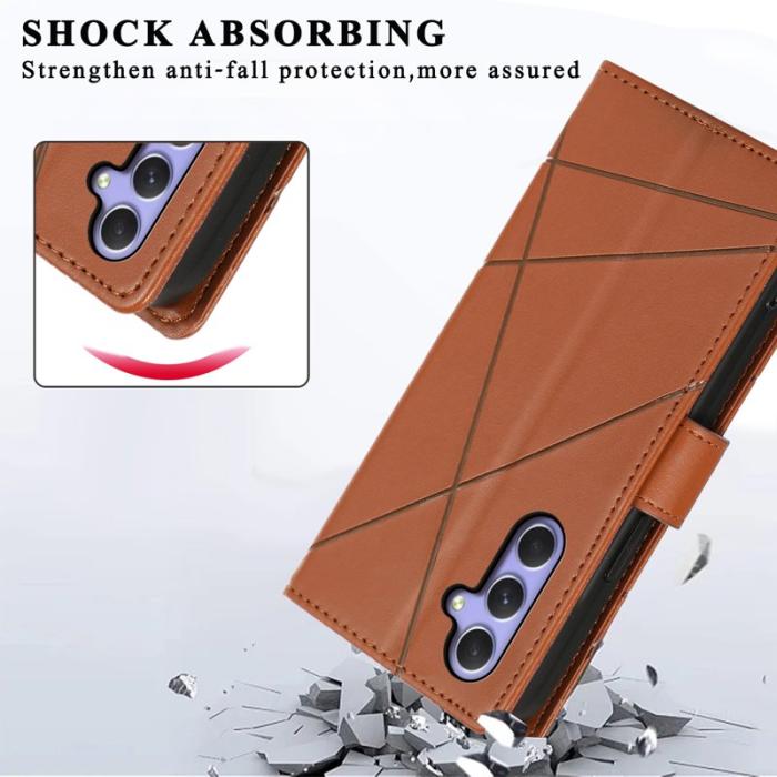 OEM - DF-06 Samsung Galaxy A55 5G Plånboksfodral Imprägnat Konstläder - Brun