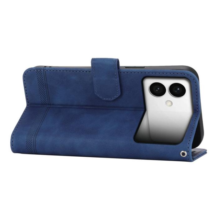 DIERFENG - DIERFENG Samsung Galaxy S26 Edge Plånboksfodral Konstläder - Blå