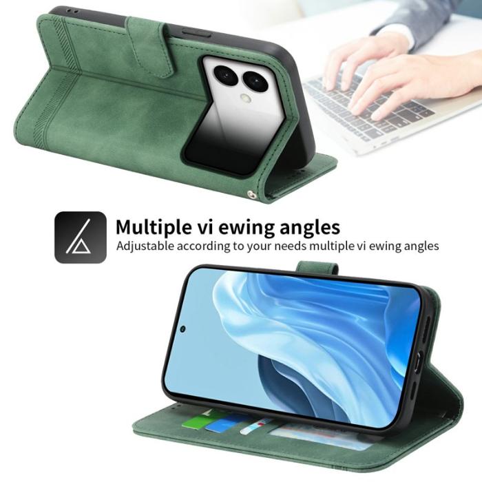DIERFENG - DIERFENG Samsung Galaxy S26 Edge Plånboksfodral Konstläder - Grön