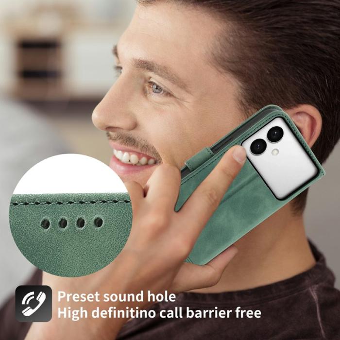 DIERFENG - DIERFENG Samsung Galaxy S26 Edge Plånboksfodral Konstläder - Grön