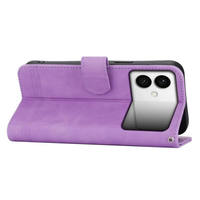 DIERFENG - DIERFENG Samsung Galaxy S26 Edge Plånboksfodral Konstläder - Lila