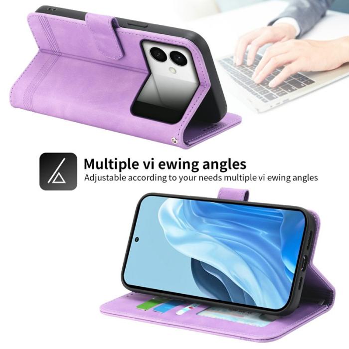 DIERFENG - DIERFENG Samsung Galaxy S26 Edge Plånboksfodral Konstläder - Lila