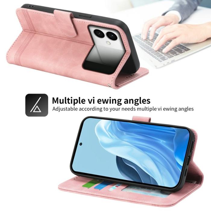 DIERFENG - DIERFENG Samsung Galaxy S26 Edge Plånboksfodral Konstläder - Rosa