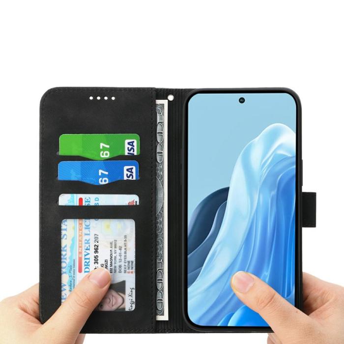 DIERFENG - DIERFENG Samsung Galaxy S26 Edge Plånboksfodral Konstläder - Svart