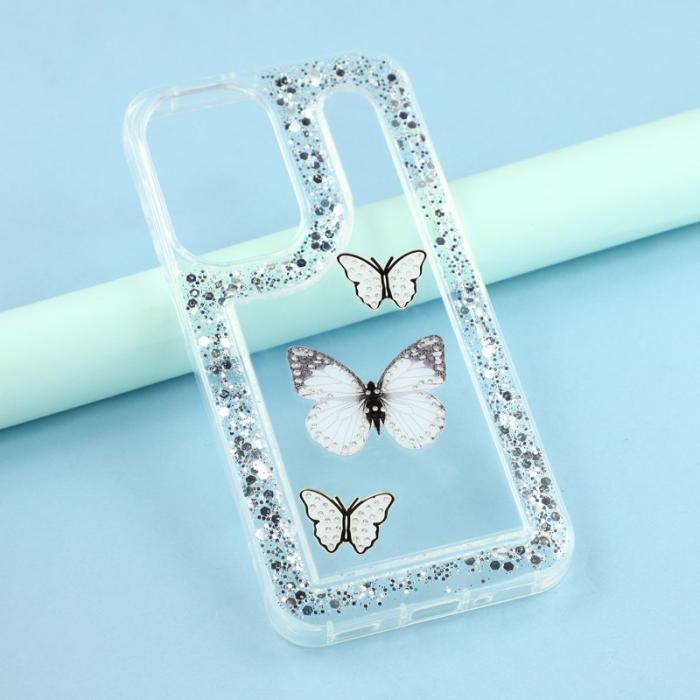 OEM - DIY Samsung Galaxy A35 5G Skal Glitter Epoxy Mjuk TPU - Vit