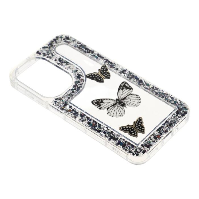 OEM - DIY Samsung Galaxy A55 5G Skal Glitter Epoxy Mjuk TPU - Svart