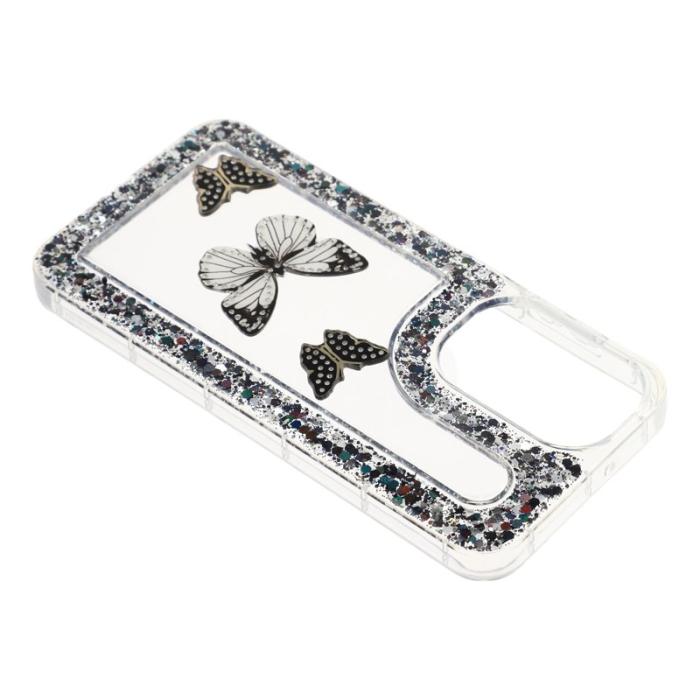 OEM - DIY Samsung Galaxy A55 5G Skal Glitter Epoxy Mjuk TPU - Svart