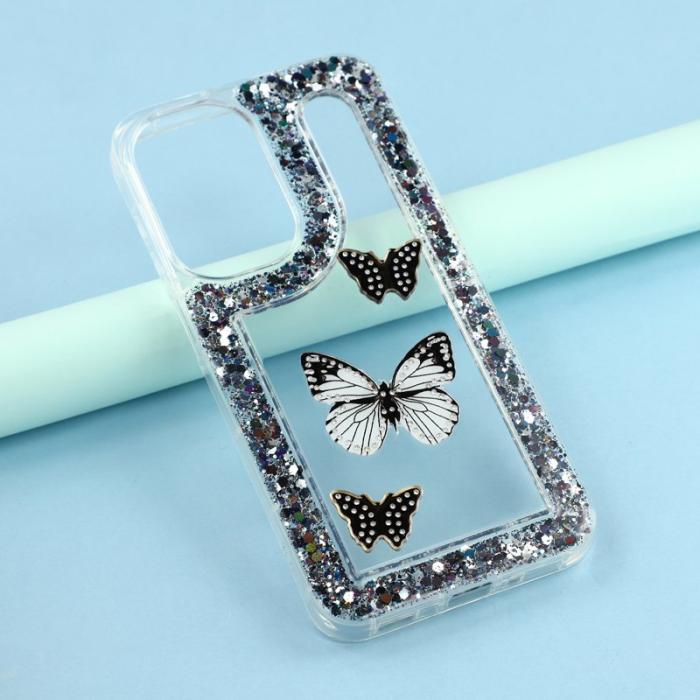 OEM - DIY Samsung Galaxy A55 5G Skal Glitter Epoxy Mjuk TPU - Svart