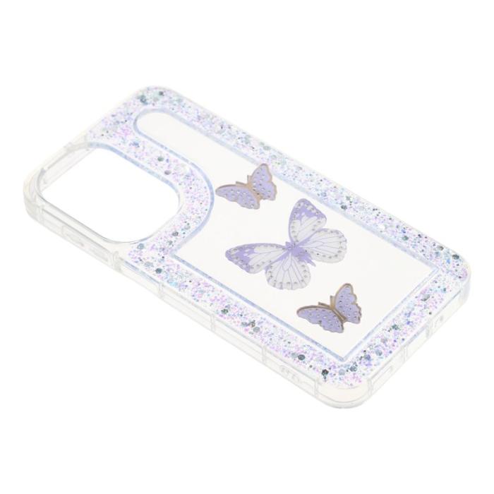 OEM - DIY Samsung Galaxy A55 5G Skal Glitter Epoxy Plast - Lila