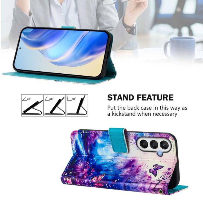 OEM - Dream Valley Samsung Galaxy A55 5G Plånboksfodral Mönstertryck - Svart