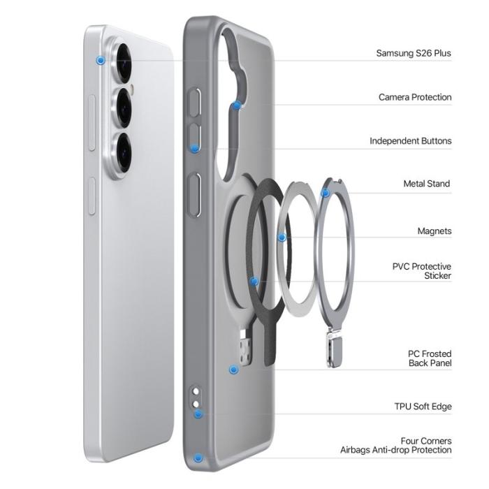 Dux Ducis - DUX DUCIS Samsung Galaxy S26+ Mobilskal PC TPU Matt Skydd - Grå