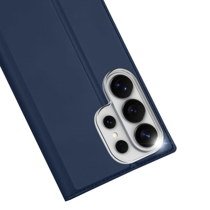DIERFENG - DUX DUCIS Samsung Galaxy S26 Ultra Mobilskal Äkta Läder Ställ - Blå