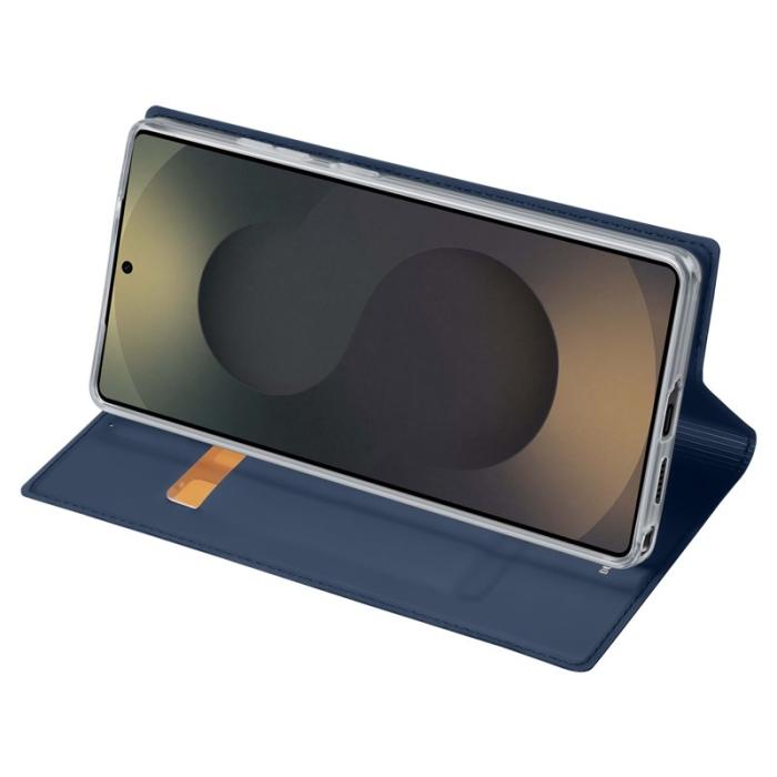 DIERFENG - DUX DUCIS Samsung Galaxy S26 Ultra Mobilskal Äkta Läder Ställ - Blå