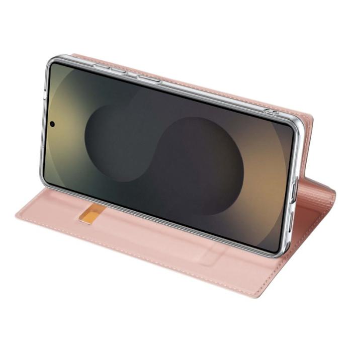 OEM - DUX DUCIS Samsung Galaxy S26 Ultra Mobilskal Äkta Läder Ställ - Rosa