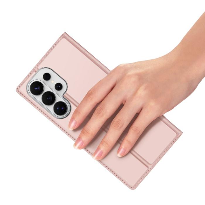 OEM - DUX DUCIS Samsung Galaxy S26 Ultra Mobilskal Äkta Läder Ställ - Rosa