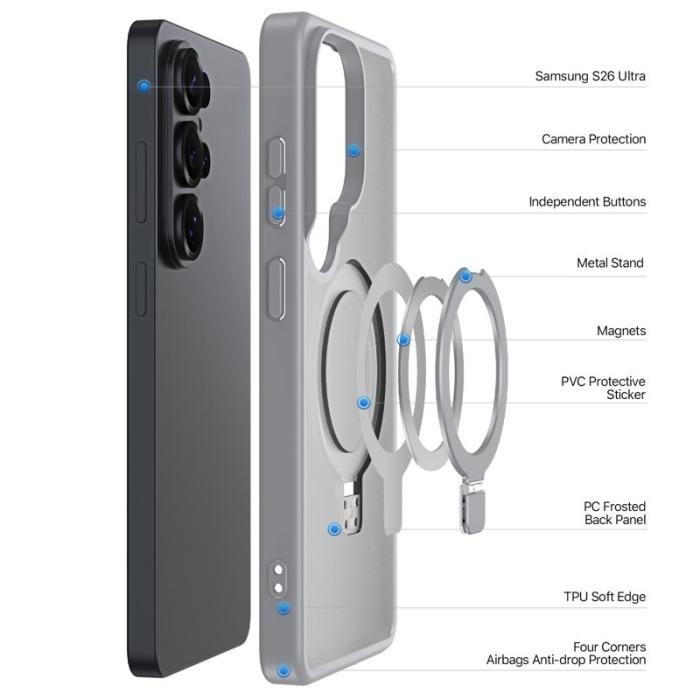 Dux Ducis - DUX DUCIS Samsung Galaxy S26 Ultra Mobilskal PC TPU Matt - Grå