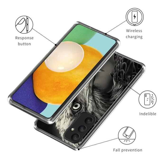 OEM - Eagle Samsung Galaxy A55 5G Skal TPU Flexibel - Mönstertryck - Svart