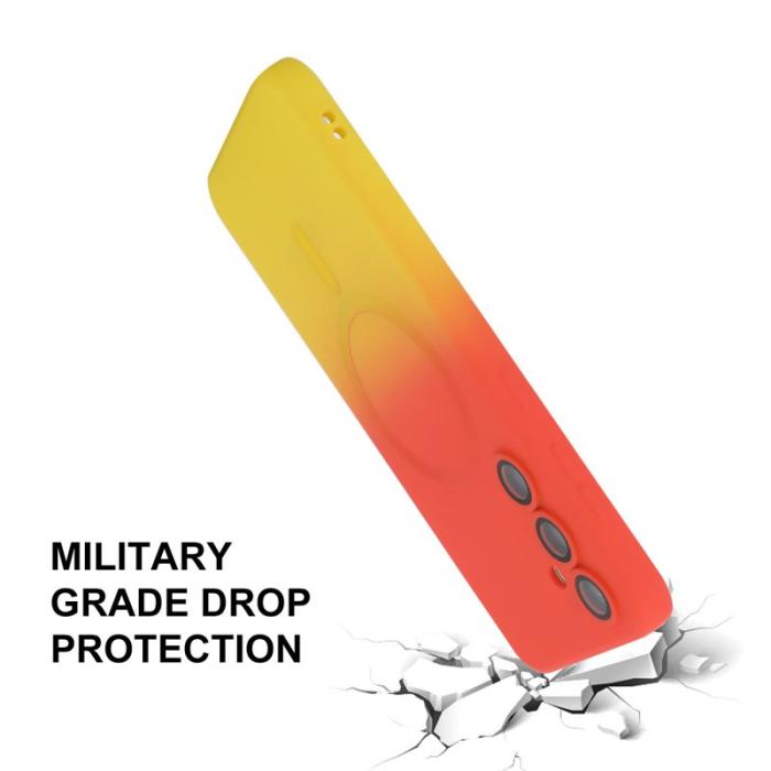 HAT PRINCE - ENAKY Samsung Galaxy A55 5G Skal Silikon Gradient Färg - Rosa+Blå