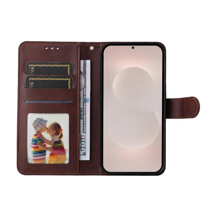 HAT PRINCE - ENKAY Samsung Galaxy S26 Edge Plånboksfodral Konstläder - Brun