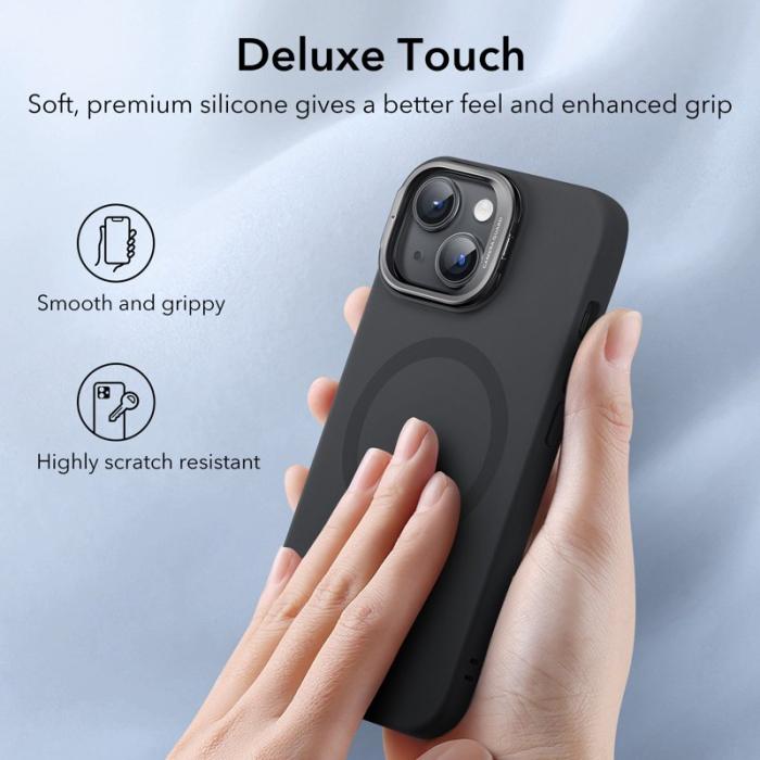 ESR - ESR iPhone 15 Skal Silikon+PC Militärklass Skydd - Svart