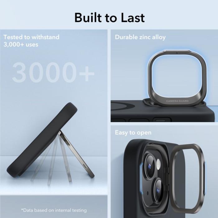 ESR - ESR iPhone 15 Skal Silikon+PC Militärklass Skydd - Svart