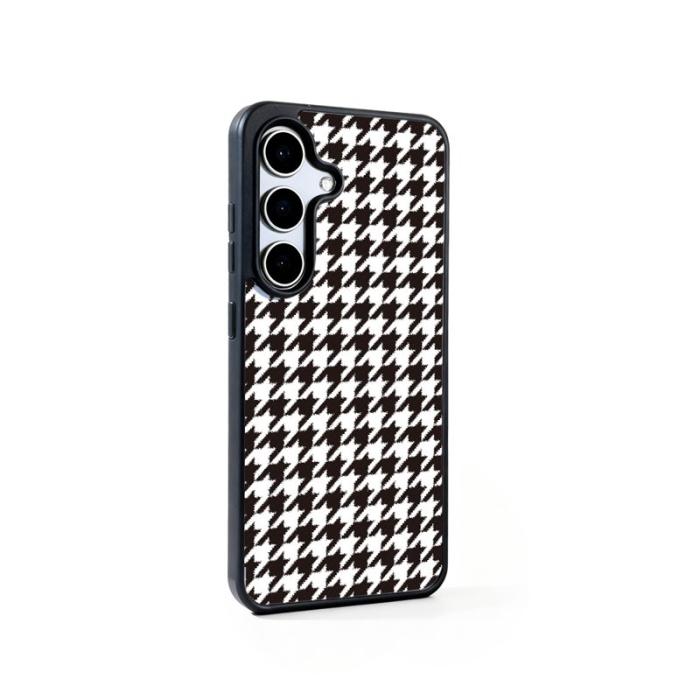 OEM - EYCASE Samsung Galaxy S26 Skal TPU + Akryl Magnetiskt - Svart Vit Houndstooth